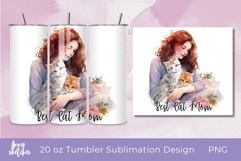Cat Mom Tumbler Sublimation PNG 20 oz Tumbler Design Product Image 3
