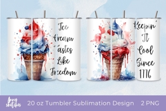 Patriotic Ice Cream Tumbler Wrap Bundle 2 PNGs 4th of July Product Image 1