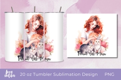 Cat Mom Tumbler Sublimation PNG 20 oz Tumbler Design Product Image 4