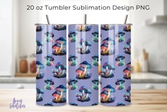 Bioluminescent Mushroom Seamless Tumbler Wrap 20oz Product Image 1