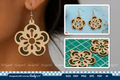 Simple Flower Earring SVG | Minimalist Laser Cut Jewelry Product Image 3