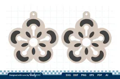 Simple Flower Earring SVG | Minimalist Laser Cut Jewelry Product Image 2