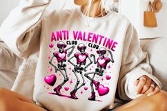 Anti Valentine Club PNG, Valentine&#039;s Day Funny Skeleton PNG Product Image 2