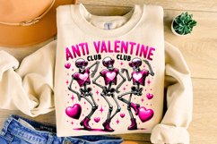 Anti Valentine Club PNG, Valentine&#039;s Day Funny Skeleton PNG Product Image 3