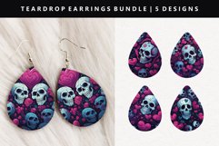 Skull Teardrop Earring Sublimation PNG Bundle Product Image 4