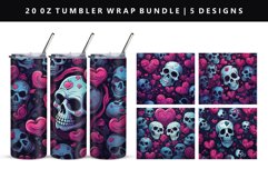 Skull 20oz Tumbler Wrap | Sublimation PNG Design Product Image 1
