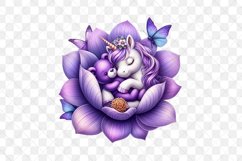 Sleeping Baby Unicorn Clipart Product Image 3