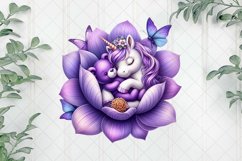 Sleeping Baby Unicorn Clipart Product Image 1