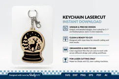 Winter Snow Globe Keychain Laser Cut Product Image 1