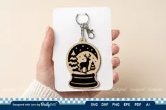 Winter Snow Globe Keychain Laser Cut Product Image 3
