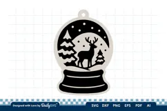 Winter Snow Globe Keychain Laser Cut Product Image 2
