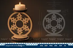 Snowflake Candle Holder SVG Product Image 2