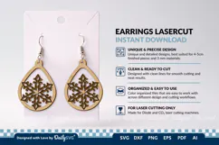 Snowflake Teardrop Earring SVG | Winter Jewelry Cut File Product Image 1