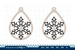 Snowflake Teardrop Earring SVG | Winter Jewelry Cut File Product Image 2