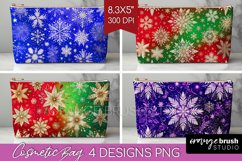 Snowflakes Cosmetic Bag - Christmas Makeup Bag PNG Product Image 1
