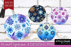Snowflakes Keychain PNG - Christmas Keychain Sublimation Product Image 1