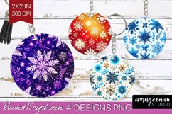 Snowflakes Keychain PNG - Christmas Keychain Sublimation Product Image 1