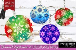 Snowflakes Keychain PNG - Christmas Keychain Sublimation Product Image 1