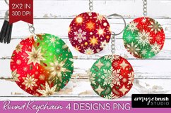 Snowflakes Keychain PNG - Christmas Keychain Sublimation Product Image 1