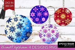 Snowflakes Keychain PNG - Christmas Keychain Sublimation Product Image 1
