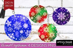 Snowflakes Keychain PNG - Christmas Keychain Sublimation Product Image 1