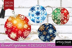 Snowflakes Keychain PNG - Christmas Keychain Sublimation Product Image 1
