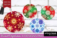 Snowflakes Keychain PNG - Christmas Keychain Sublimation Product Image 1