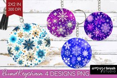 Snowflakes Keychain PNG - Christmas Keychain Sublimation Product Image 1