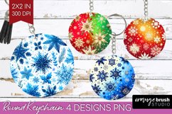 Snowflakes Keychain PNG - Christmas Keychain Sublimation Product Image 1