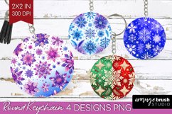 Snowflakes Keychain PNG - Christmas Keychain Sublimation Product Image 1