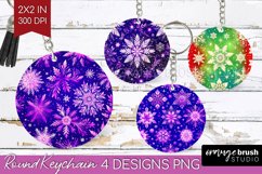 Snowflakes Keychain PNG - Christmas Keychain Sublimation Product Image 1