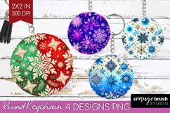 Snowflakes Keychain PNG - Christmas Keychain Sublimation Product Image 1