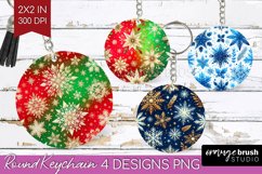 Snowflakes Keychain PNG - Christmas Keychain Sublimation Product Image 1