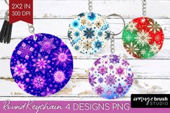 Snowflakes Keychain PNG - Christmas Keychain Sublimation Product Image 1