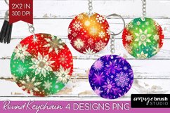 Snowflakes Keychain PNG - Christmas Keychain Sublimation Product Image 1