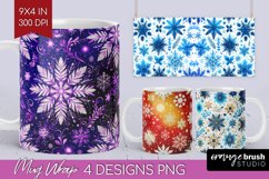 Snowflakes Mug Wrap - Christmas Mug PNG Sublimation Product Image 1