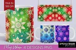 Snowflakes Mug Wrap - Christmas Mug PNG Sublimation Product Image 1
