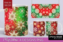 Snowflakes Mug Wrap - Christmas Mug PNG Sublimation Product Image 1