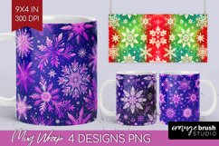 Snowflakes Mug Wrap - Christmas Mug PNG Sublimation Product Image 1