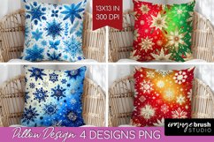 Snowflakes Pillow Sublimation - Christmas Pillow Cover PNG Product Image 1