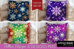 Snowflakes Pillow Sublimation - Christmas Pillow Cover PNG Product Image 1