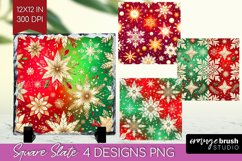 Snowflakes Slate PNG - Christmas Square Slate Sublimation Product Image 1