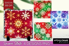 Snowflakes Slate PNG - Christmas Square Slate Sublimation Product Image 1