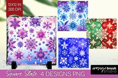 Snowflakes Slate PNG - Christmas Square Slate Sublimation Product Image 1