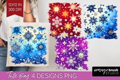 Snowflakes Tote Bag - Christmas Tote Bag PNG Sublimation Product Image 1