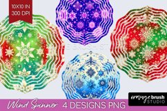Snowflakes Wind Spinner Sublimation PNG - Christmas Round Product Image 1