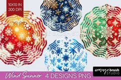 Snowflakes Wind Spinner Sublimation PNG - Christmas Round Product Image 1