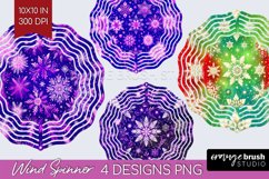 Snowflakes Wind Spinner Sublimation PNG - Christmas Round Product Image 1
