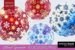 Snowflakes Wind Spinner Sublimation PNG - Christmas Round Product Image 1