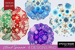 Snowflakes Wind Spinner Sublimation PNG - Christmas Round Product Image 1